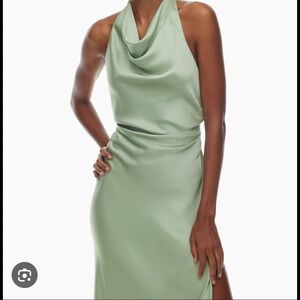 Elegant Green Halter Dress